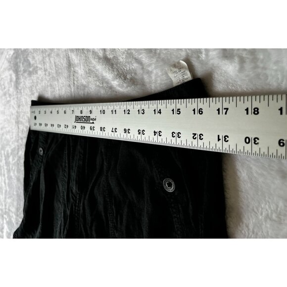 Marks & Spencer Womens Black Wide-Leg Capri Crop Pants UK 12 Medium Linen Blend - Picture 7 of 11